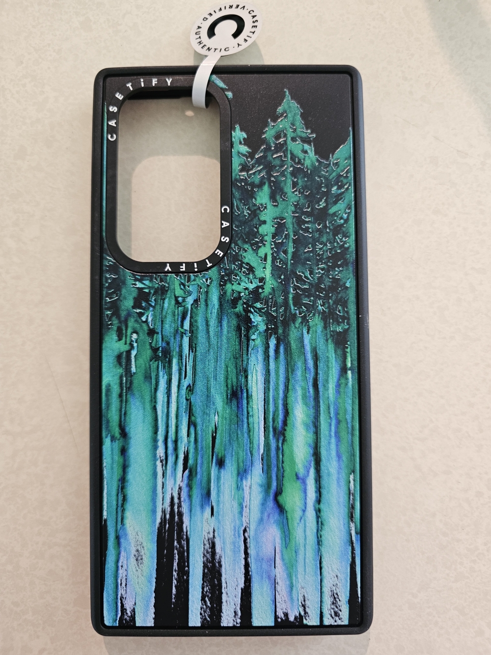 S23 Ultra Casetify Teal & Black Forest Drip Art Phone Case